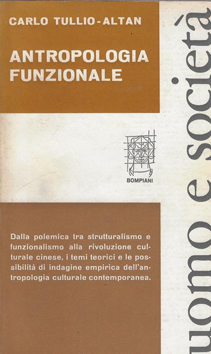 Antropologia funzionale - Carlo Tullio Altan - copertina