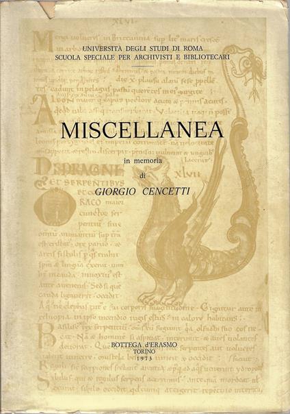 Miscellanea in memoria di Giorgio Cencetti - copertina