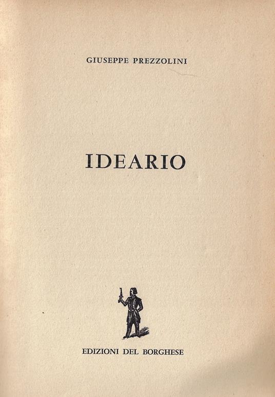 L' ideario - Giuseppe Prezzolini - copertina