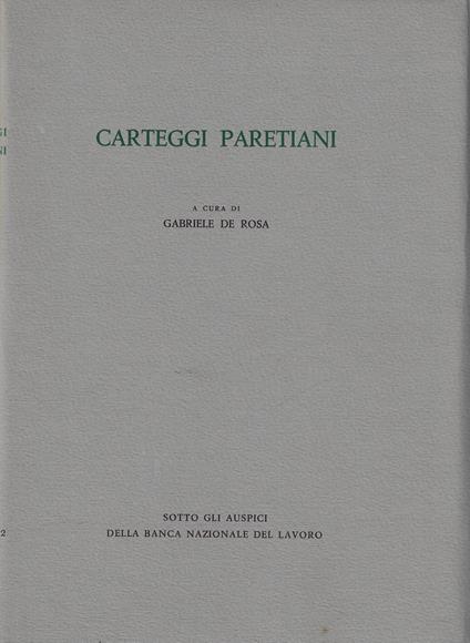 Carteggi paretiani : 1892-1923 - copertina