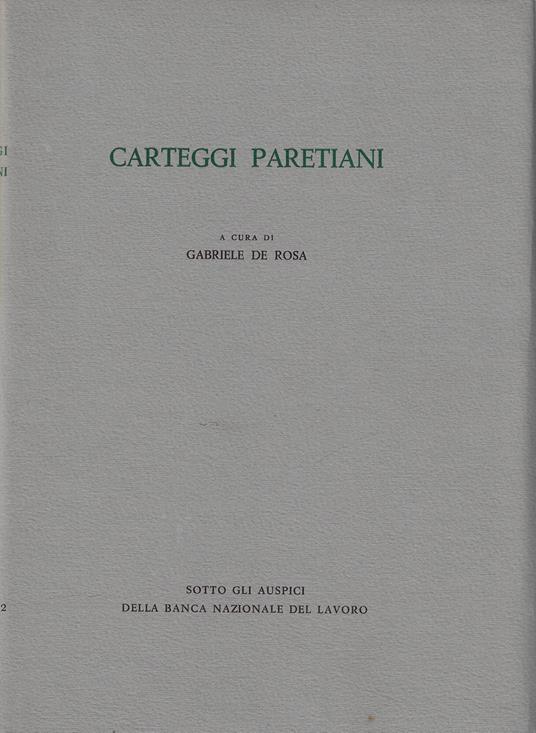Carteggi paretiani : 1892-1923 - copertina