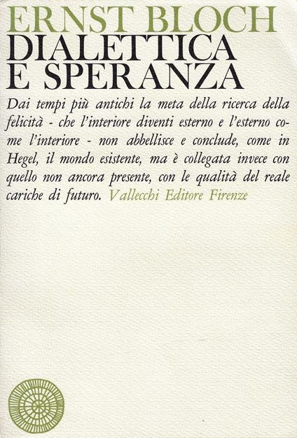 Dialettica e speranza - Ernst Bloch - copertina