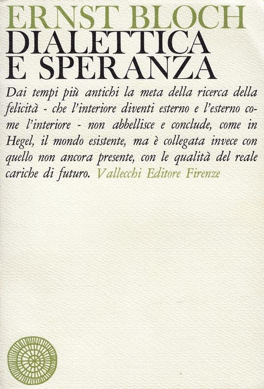 Dialettica e speranza - Ernst Bloch - copertina