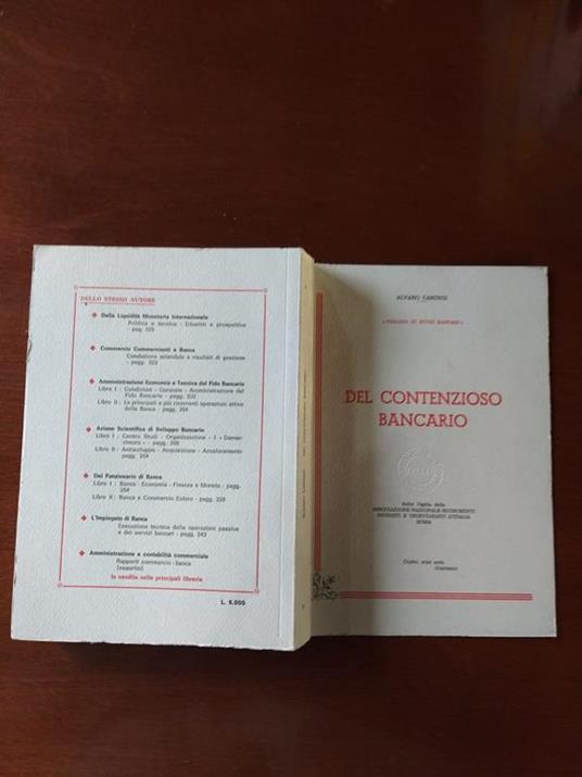 Del contenzioso Bancario - Alvaro Caringi - copertina