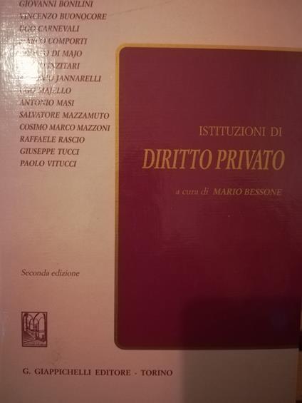Istituzioni di diritto privato - copertina