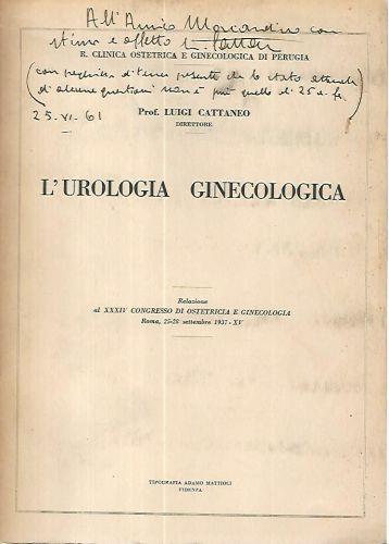 L' urologia ginecologica - Luigi Cattaneo - copertina