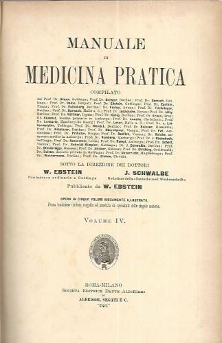 Manuale di medicina pratica. Volume IV - copertina