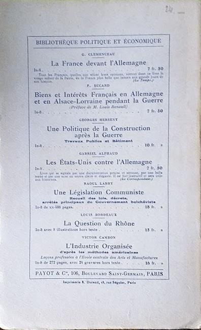 L' industrie Organisée d'après les méthodes américaines - Victor Cambon - 2