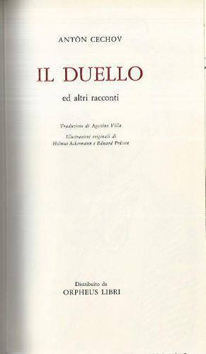 Il duello - Anton Cechov - copertina