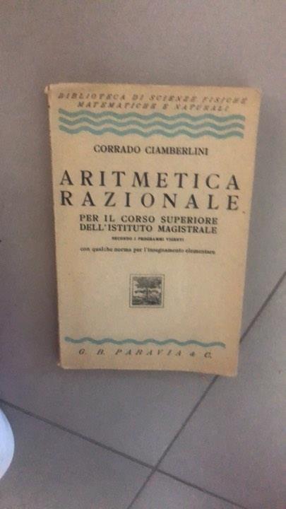 aritmetica razionale per il corso superiore dell'istituto magistrale - copertina