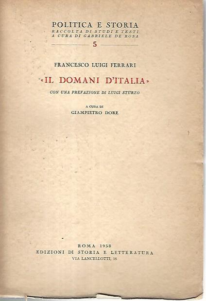 Il domani d'Italia - copertina