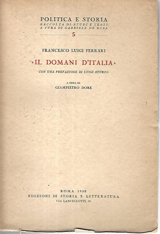 Il domani d'Italia - copertina