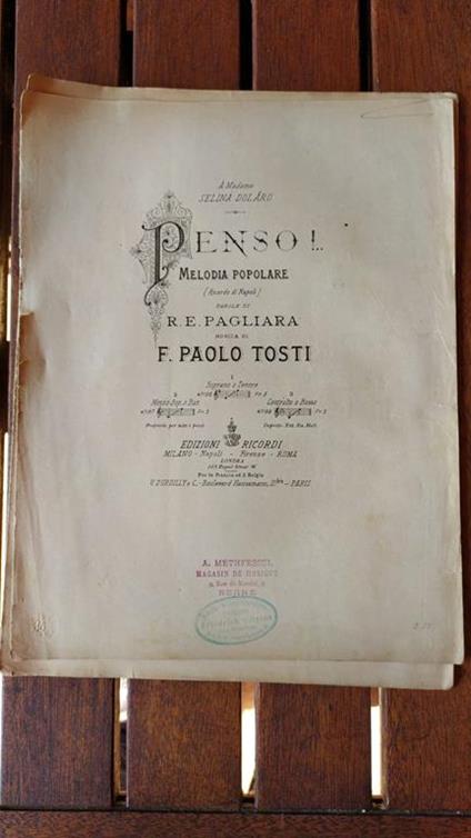 Penso! Melodia popolare - copertina