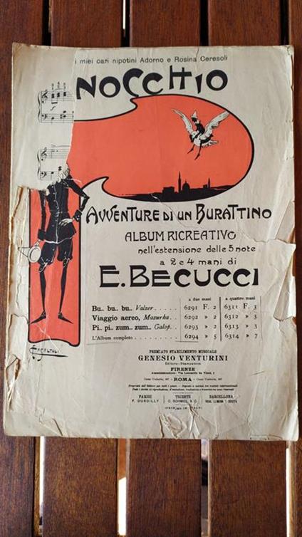 Pinocchio Avventure di un burattino - Ernesto Becucci - copertina