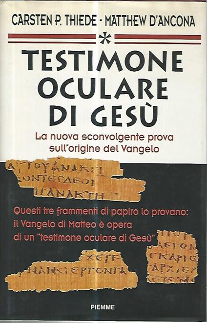 Testimone oculare di Gesù - copertina