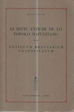 I I ditti antichi de lo popolo napulitano