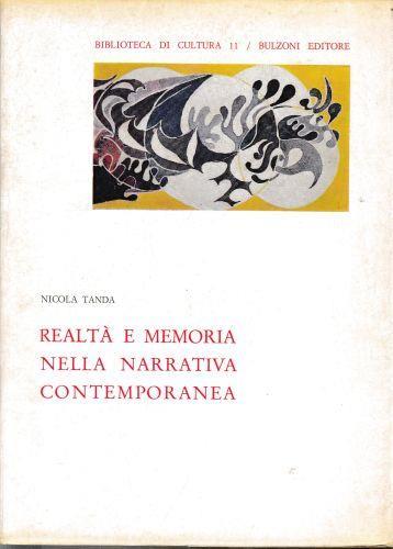 Realtà e memoria nella narrativa contemporanea - Nicola Tanda - copertina