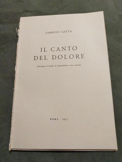 Il canto del dolore - Fabrizio Gatta - copertina