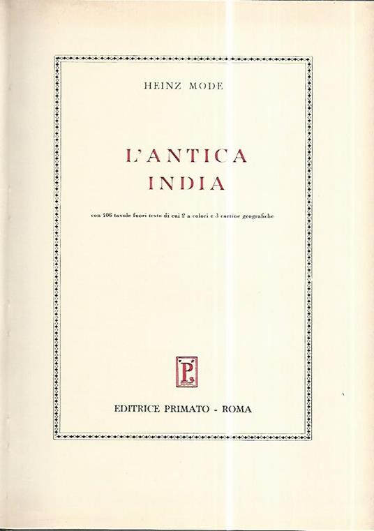 L' antica India - Heinz Mode - copertina