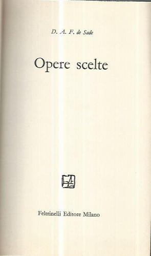Opere scelte - François de Sade - copertina