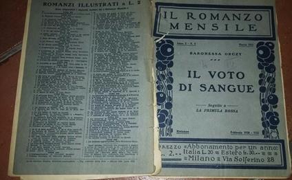 Il voto di sangue.Romanzo mensile - Orczy - copertina