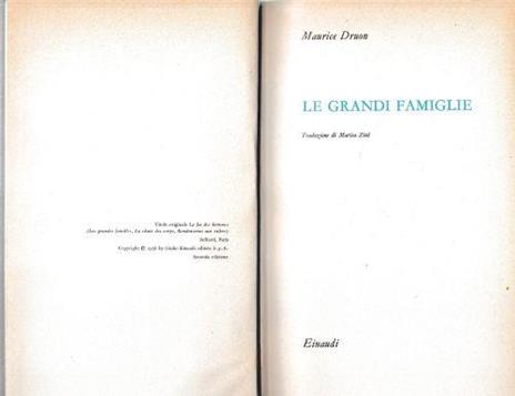 Le grandi famiglie - Maurice Druon - copertina