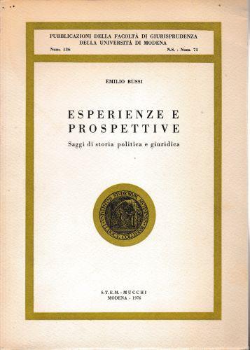 Esperienze e prospettive - Emanuele Bussi - copertina