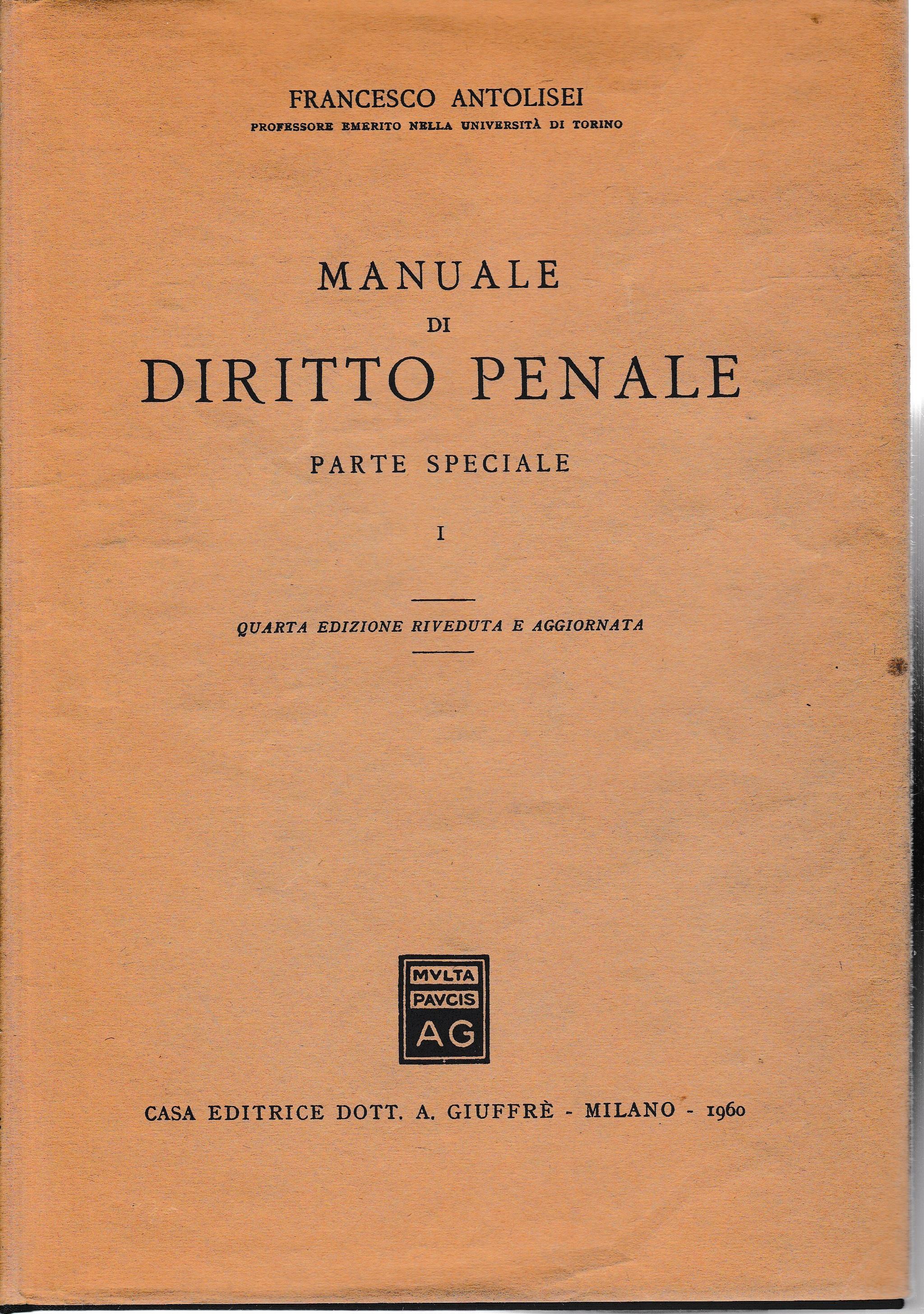 Manuale di diritto penale. Parte speciale