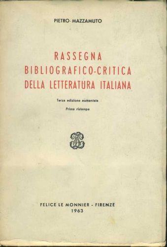 Rassegna bibliografico-critica della letteratura italiana - Pietro Mazzamuto - copertina