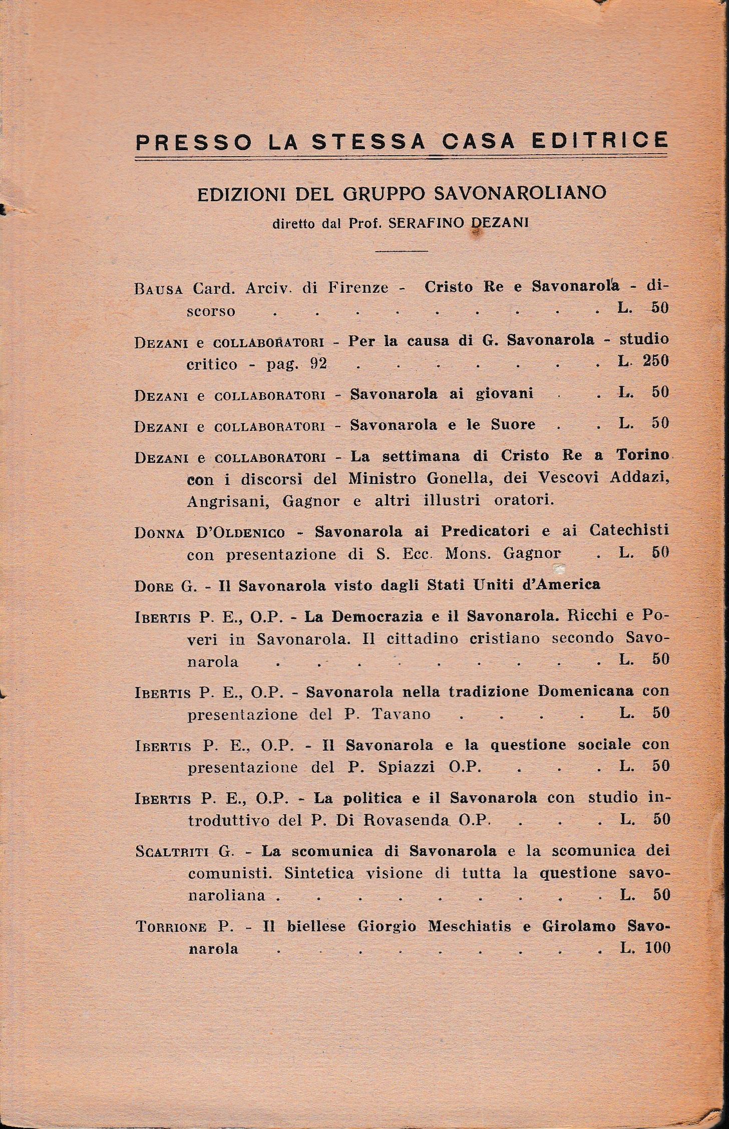 Savonarola diceva così..