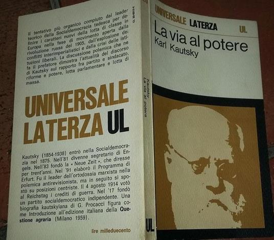 La via al potere - Karl Kautsky - copertina