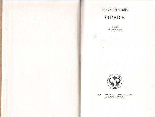La letteratura italiana. Storia e testi. Opere, volume 63 - Gianni Verga - copertina
