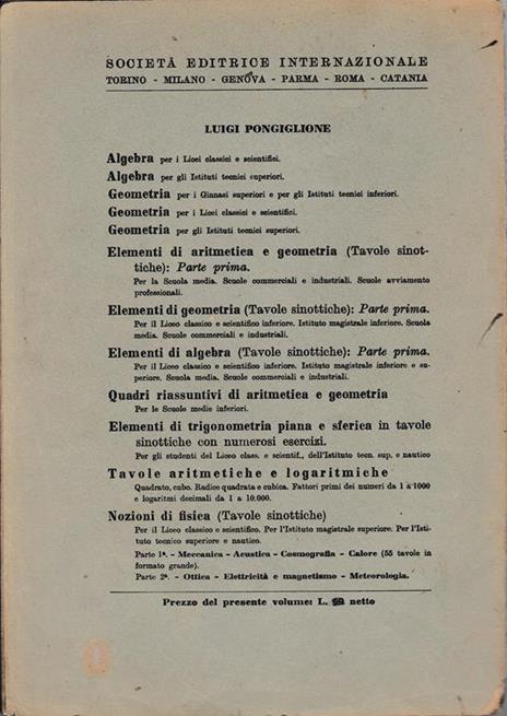 Nozioni di Fisica. Tavole sinottiche, parte prima - 2