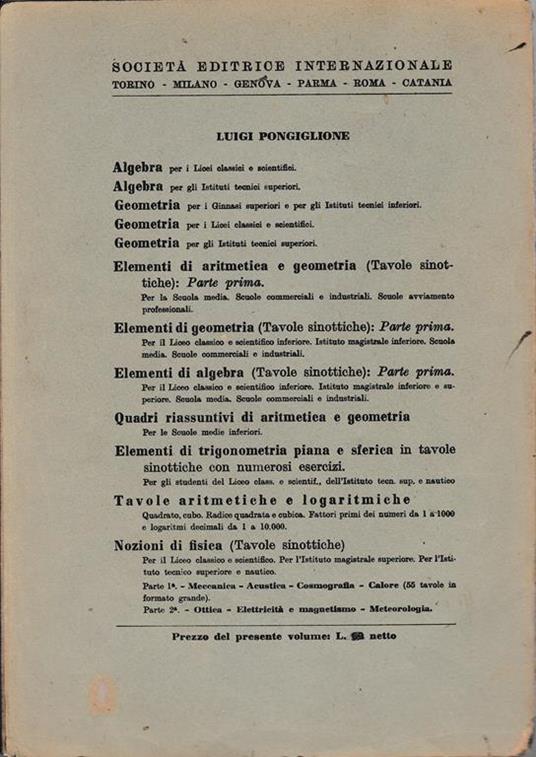 Nozioni di Fisica. Tavole sinottiche, parte prima - 2