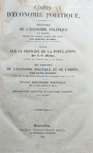 Cours d'Economie Politique - Adolphe Jérôme Blanqui - copertina