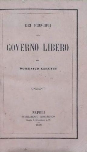 Dei principi del governo libero - Domenico Carutti - copertina