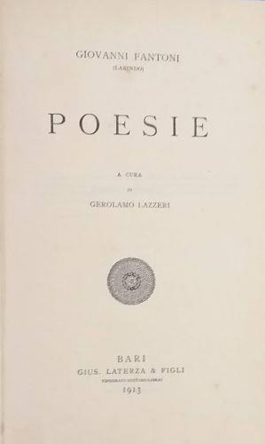 Poesie - Giovanni Fantoni - copertina