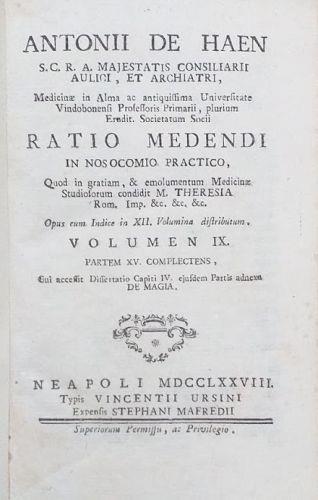 Ratio Medendi in Nosocomio Practico. Volumen IX - Anton de Haen - copertina