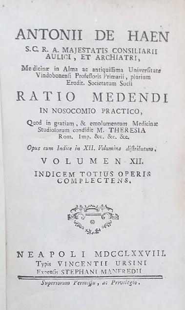 Ratio Medendi in Nosocomio Practico. Volumen XII