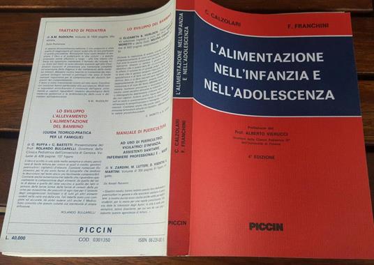 L' Alimentazione nell'infanzia e nell'adolescenza - Camillo Calzolari - copertina