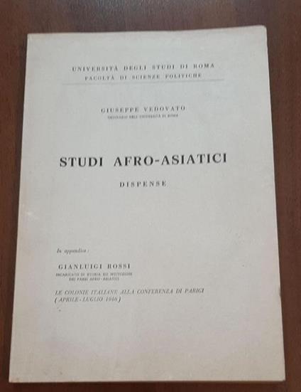 Studi Afro-Asiatici - Giuseppe Vedovato - copertina
