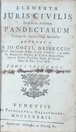 Elementa Juris Civilis secundum ordinem pandectarum. Tomus II
