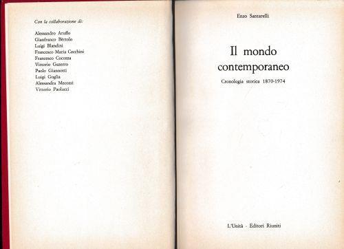 Il mondo contemporaneo. Cronologia storica 1870-1974 - Enzo Santarelli - copertina