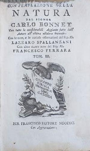 Contemplazione della Natura del Signor Carlo Bonnet. Tomo III - Carlo Bonnes - copertina