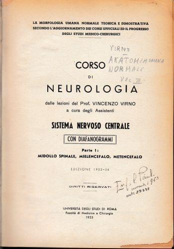 Anatomia umana normale, Vol. 3°. Neurologia - Vincenzo Virno - copertina