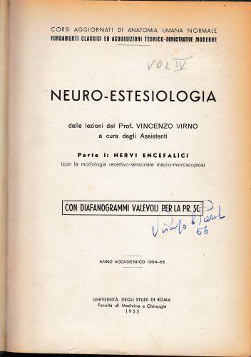 Anatomia umana normale, Vol. 4°. Neuro-Estesiologia - Vincenzo Virno - copertina