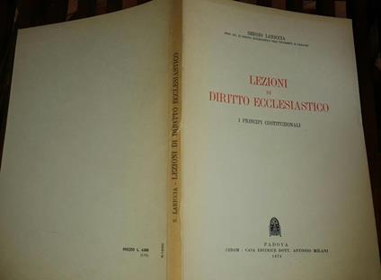 Lezioni di diritto ecclesiastico. I principi costituzionali - Sergio Lariccia - copertina