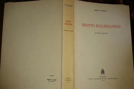 Diritto ecclesiastico. Seconda edizione - Sergio Lariccia - copertina