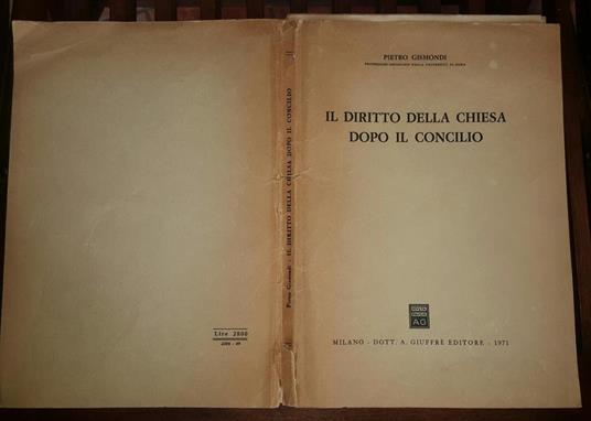 Il diritto della chiesa dopo il concilio - Pietro Gismondi - copertina