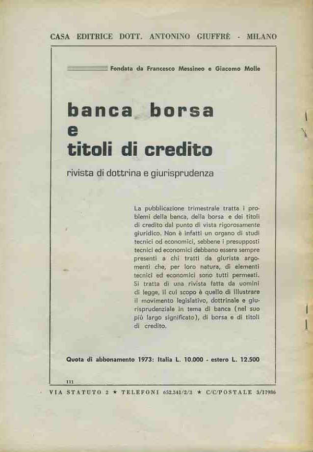 Osservazioni sulla struttura giuridica della GEPI- società di gestioni e partecipazioni industriali. Estratto